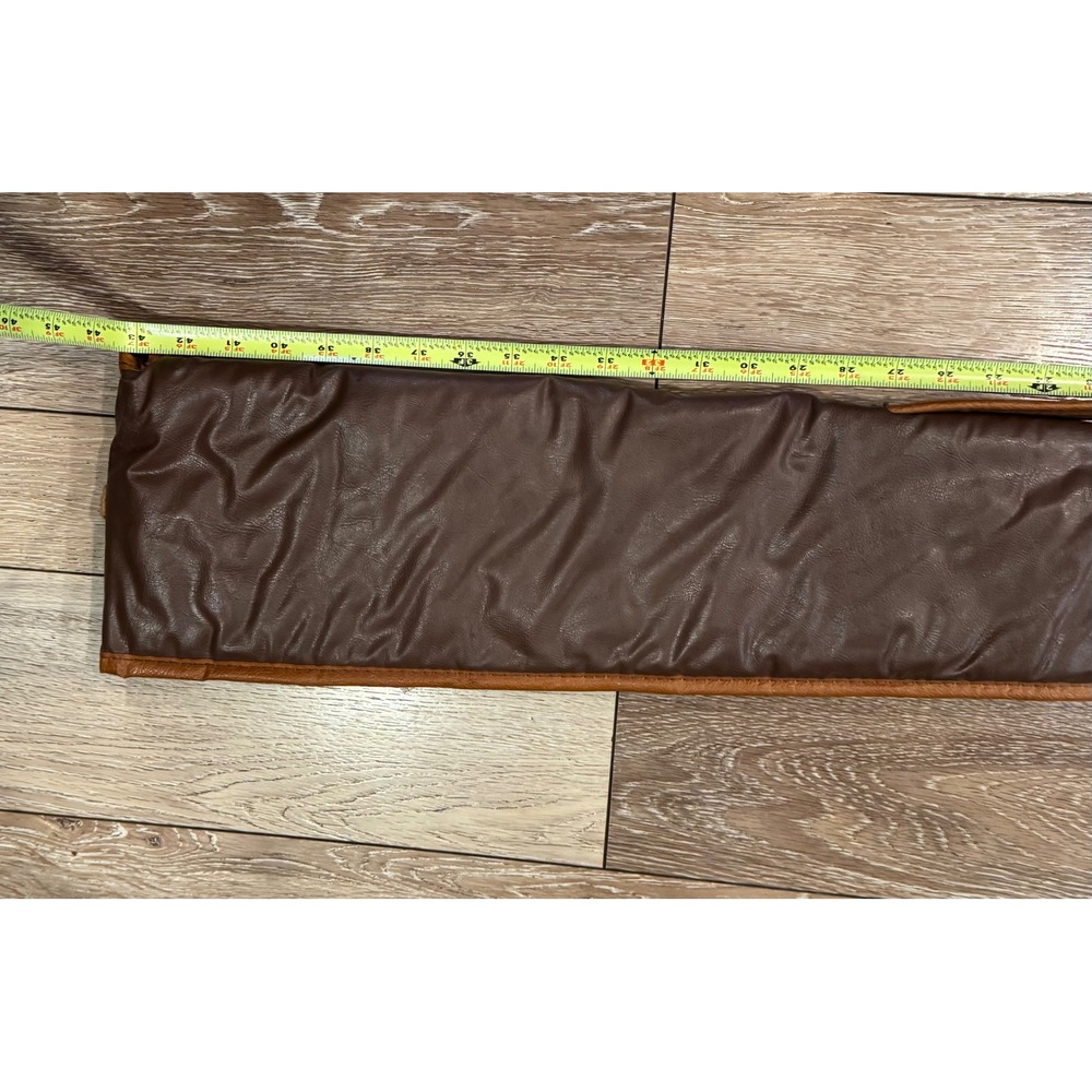 Vintage Brown Padded Soft Rifle Shotgun Case 46 Inch Buckle Closure Carry Handle - Picture 8 of 10